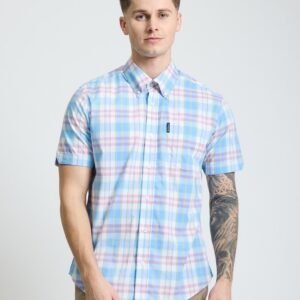 Ben Sherman S/S Check Shirt in Glacier